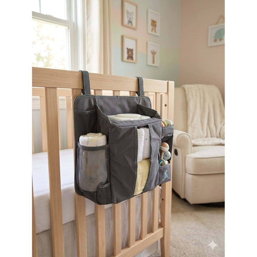 Hiccapop Hanging Diaper Organizer for Changing Table and Crib, Diaper Stacker